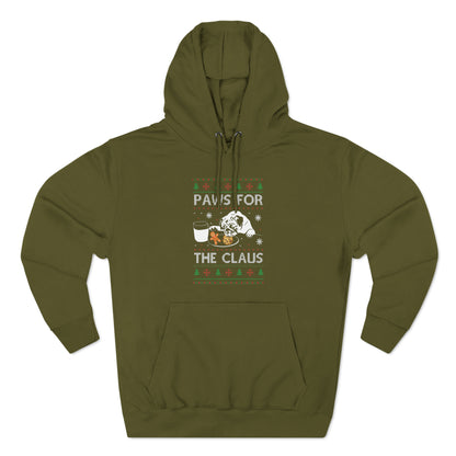 Paws for the Claus Christmas Ugly Sweater Pullover Hoodie