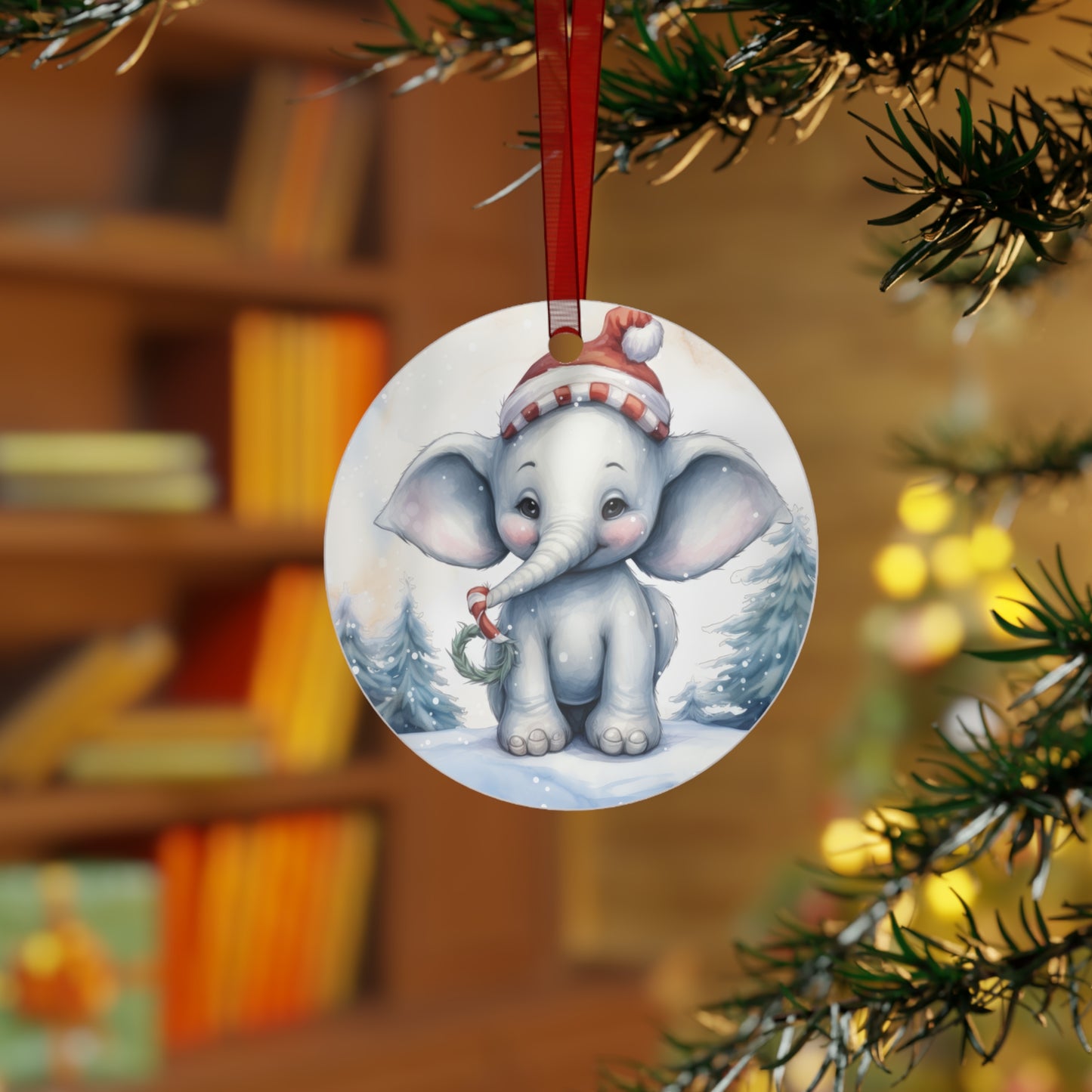 Cute Winter Elephant Ornament