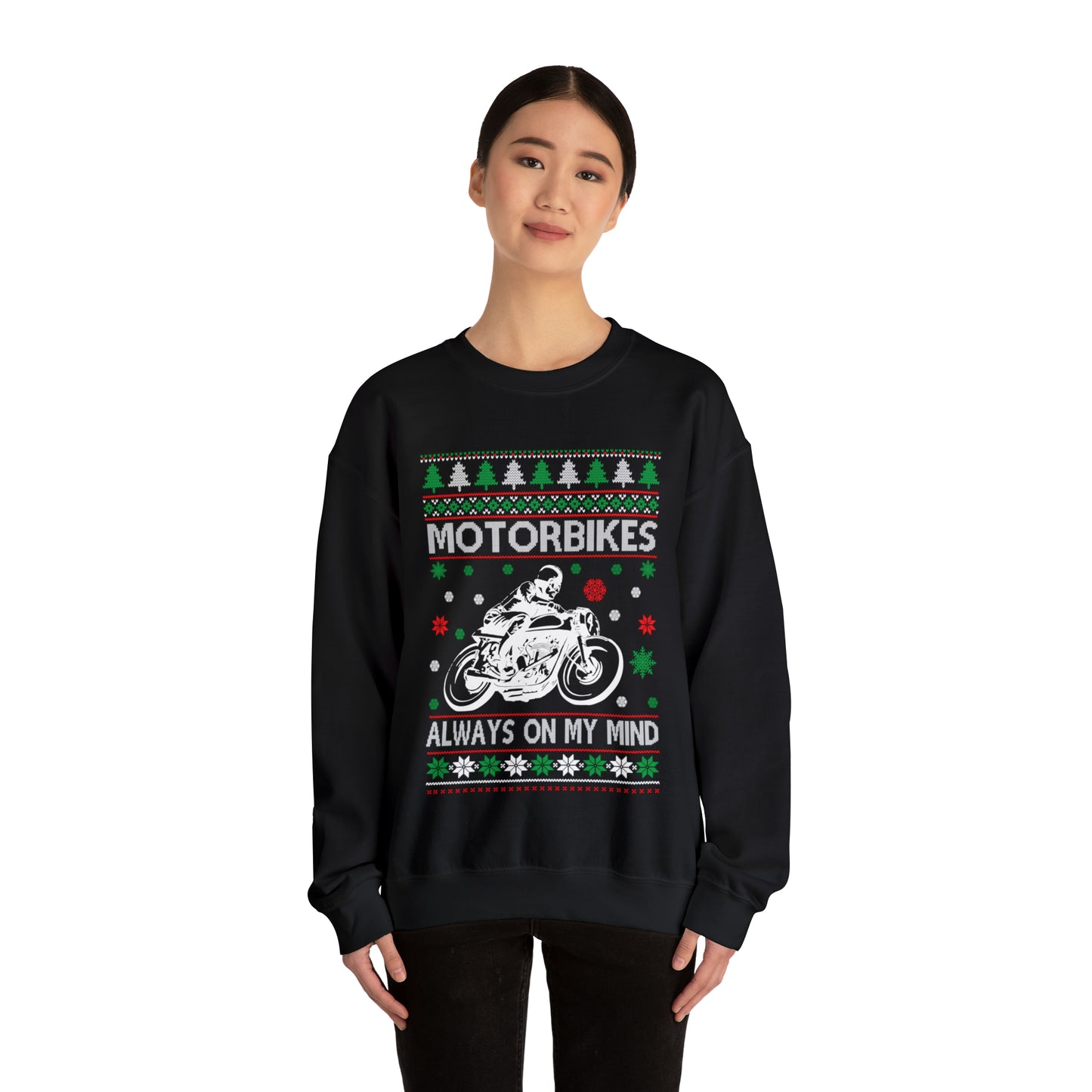 Motorbikes Always on My Mind Christmas Ugly Sweater Sweatshirt