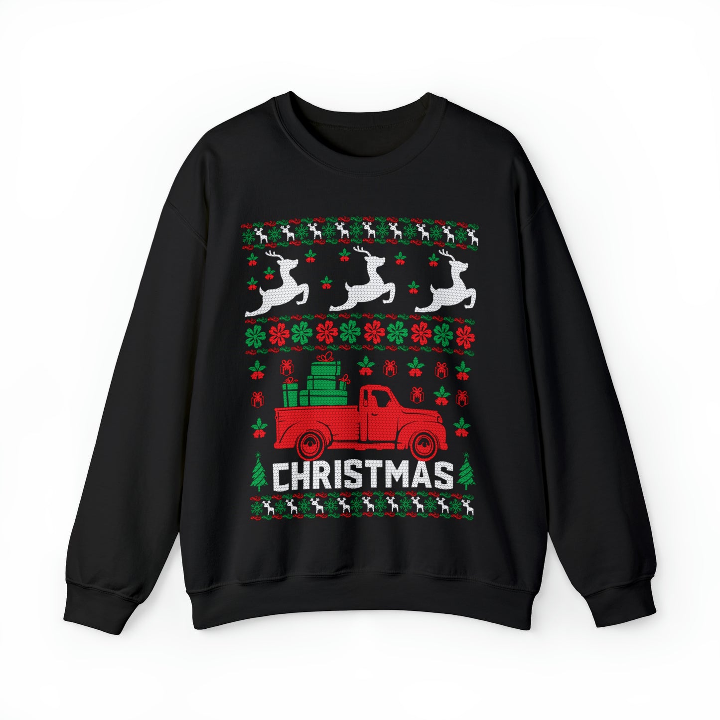Red Merry Christmas Truck Ugly Sweater Sweatshirt