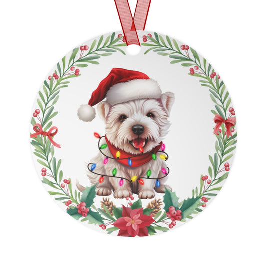 West Highland White Terrier Dog in Lights Ornament