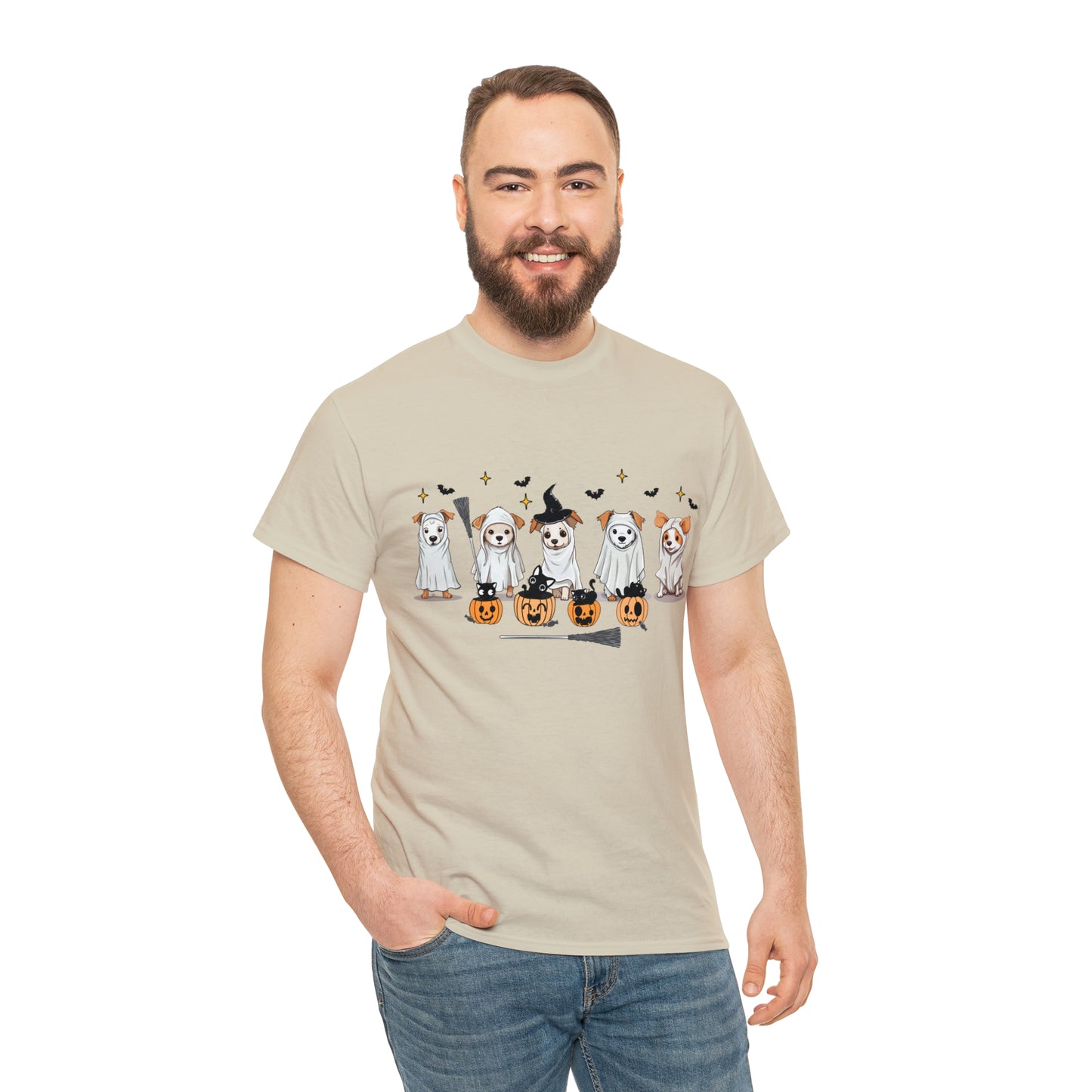 Puppy Ghosts Halloween Short Sleeve Tee