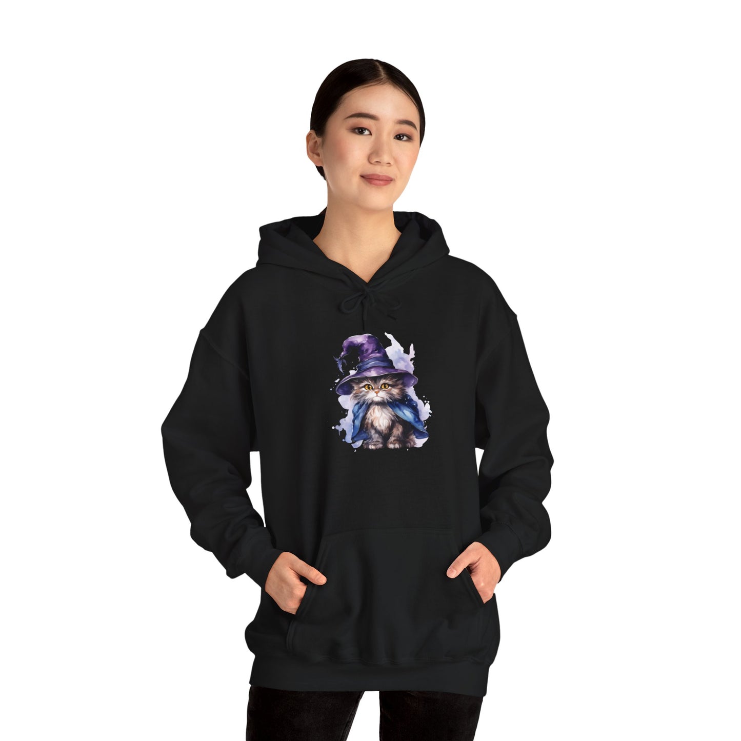 Witch Wizard Cat Halloween Pullover Hoodie