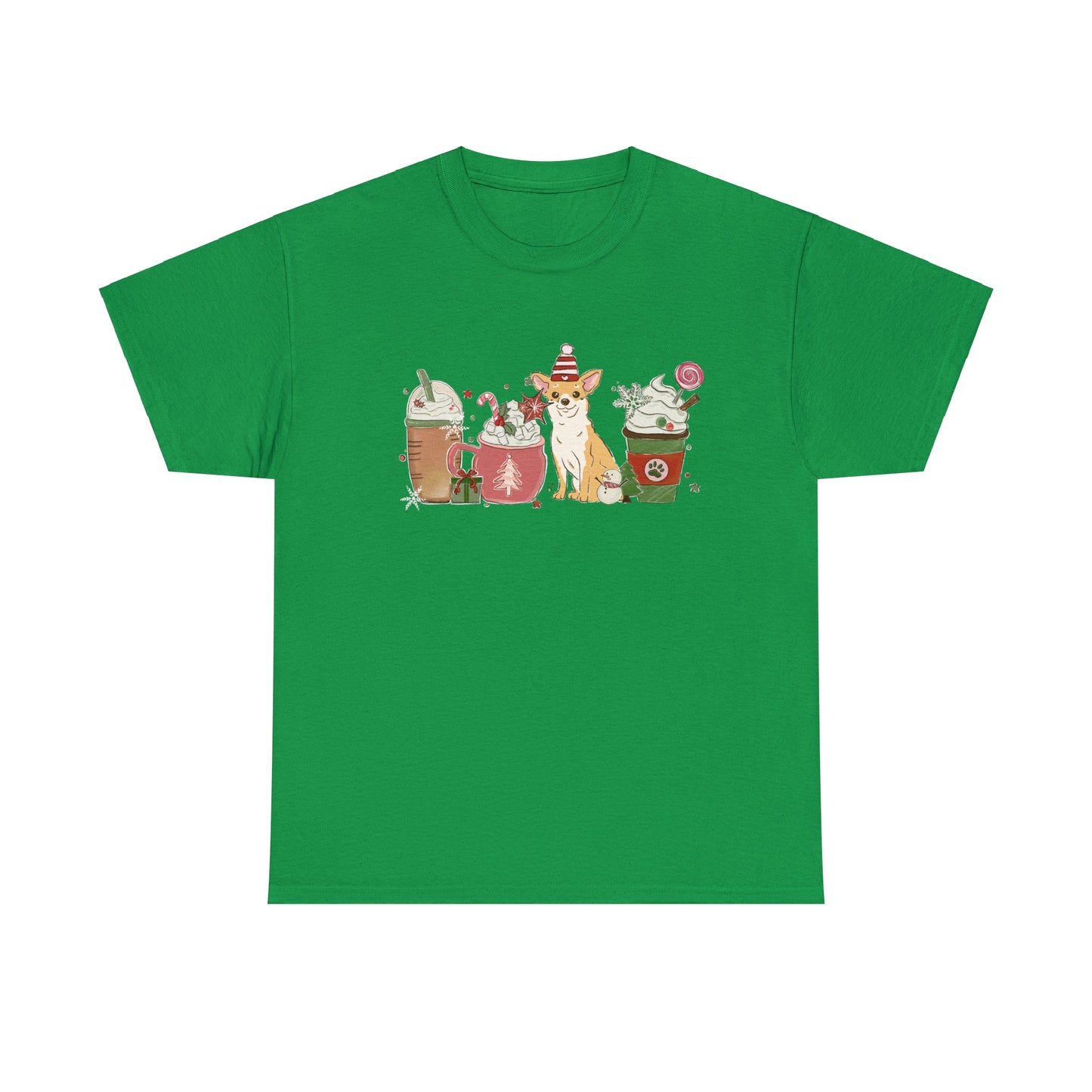 Chihuahua Dog Latte Christmas Short Sleeve Tee