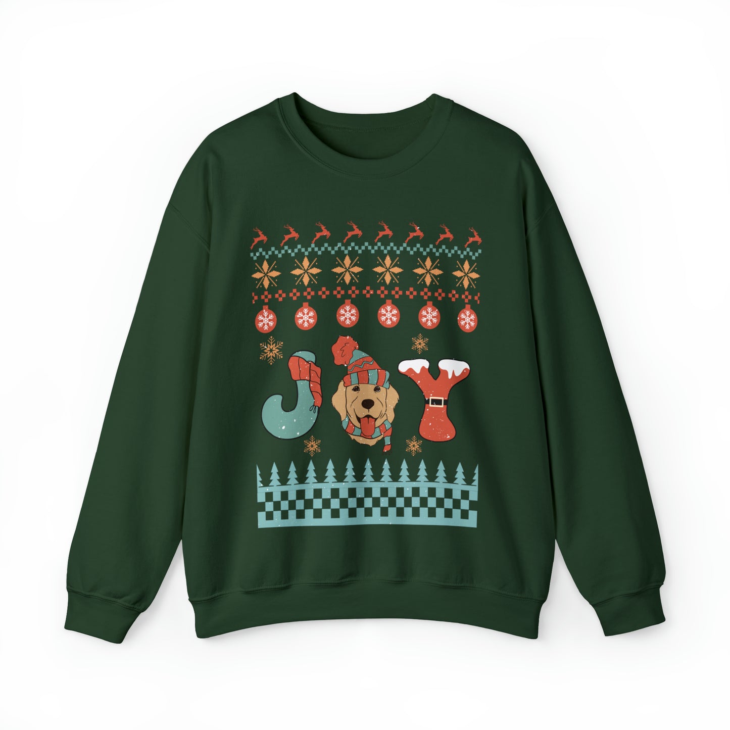 Joy Golden Retriever Dog Christmas Ugly Sweater Sweatshirt