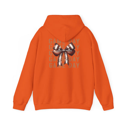 Football Game Day Hoodie Mom Dad Parent Football Lover Coquette BowsPullover