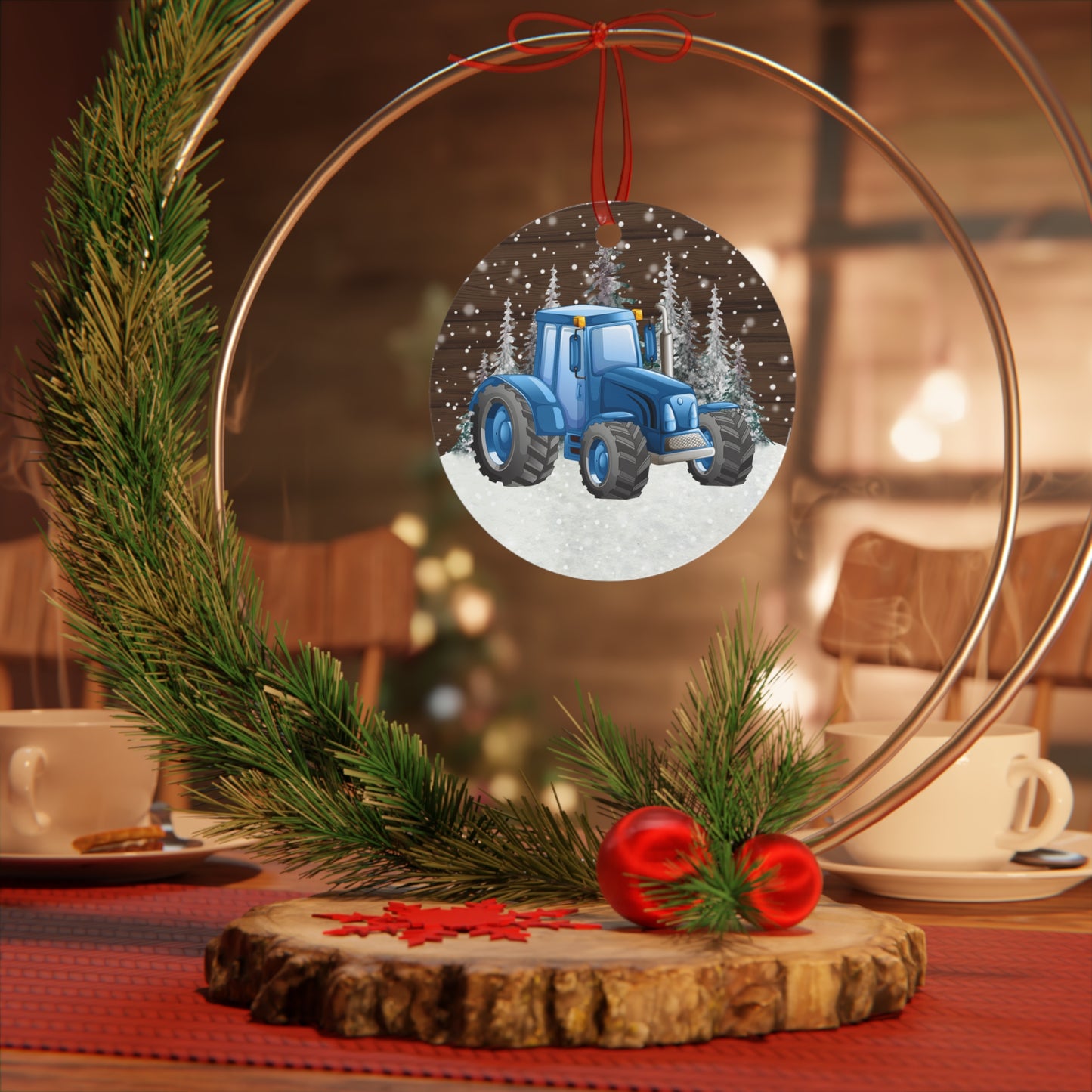 Blue Tractor Ornament