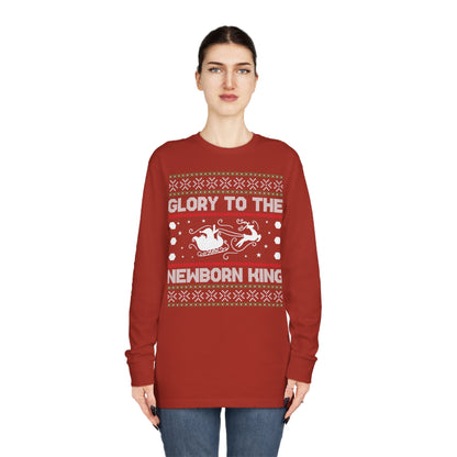 Glory to the Newborn King Ugly Sweater Long Sleeve T-shirt