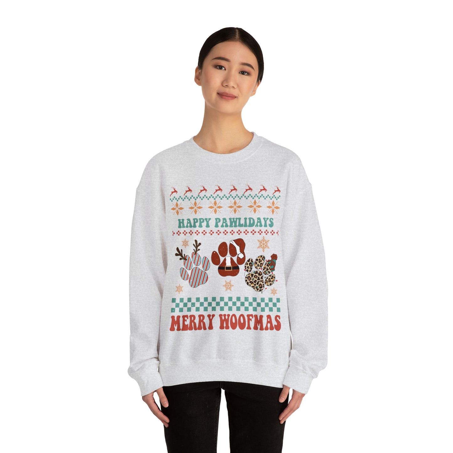 Happy Pawlidays Merry Woofmas Christmas Ugly Sweater Sweatshirt