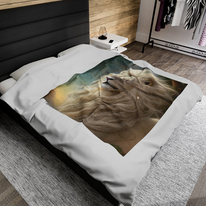 White Lion Head Blanket