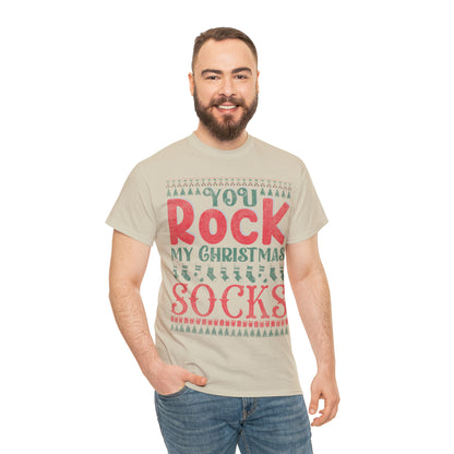 You Rock My Christmas Socks Christmas Ugly Sweater Short Sleeve Tee