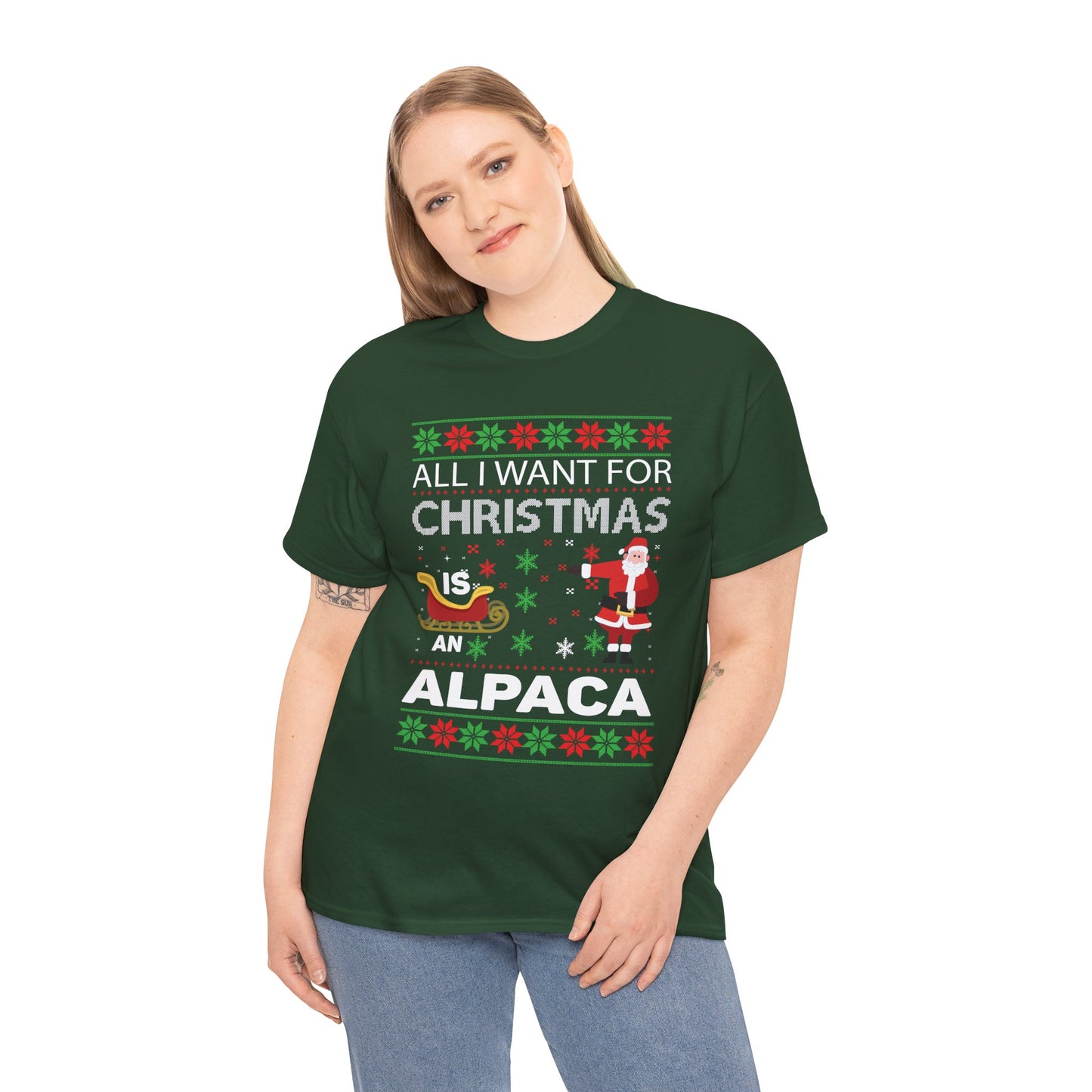 All I Want for Christmas is an Alpaca Ugly Sweater T-Shirt