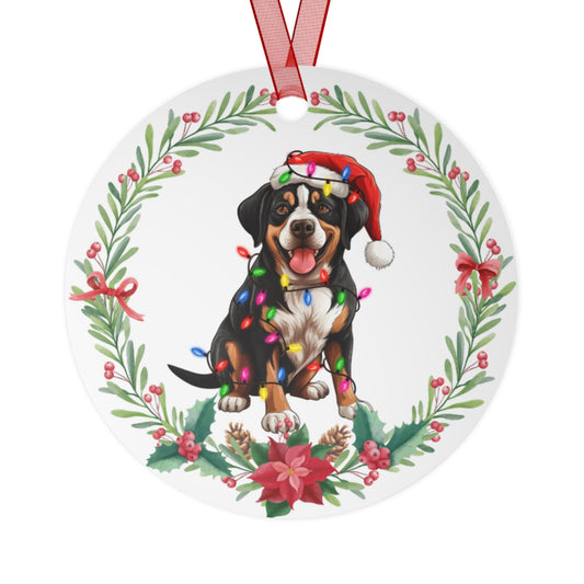 Greater Swiss Mountain Dog in Lights Ornament