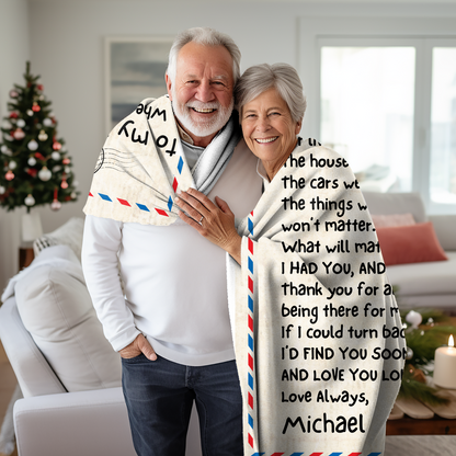 Custom Couple When We Get to the End of Our Lives Together Letter Velveteen Plush Blanket