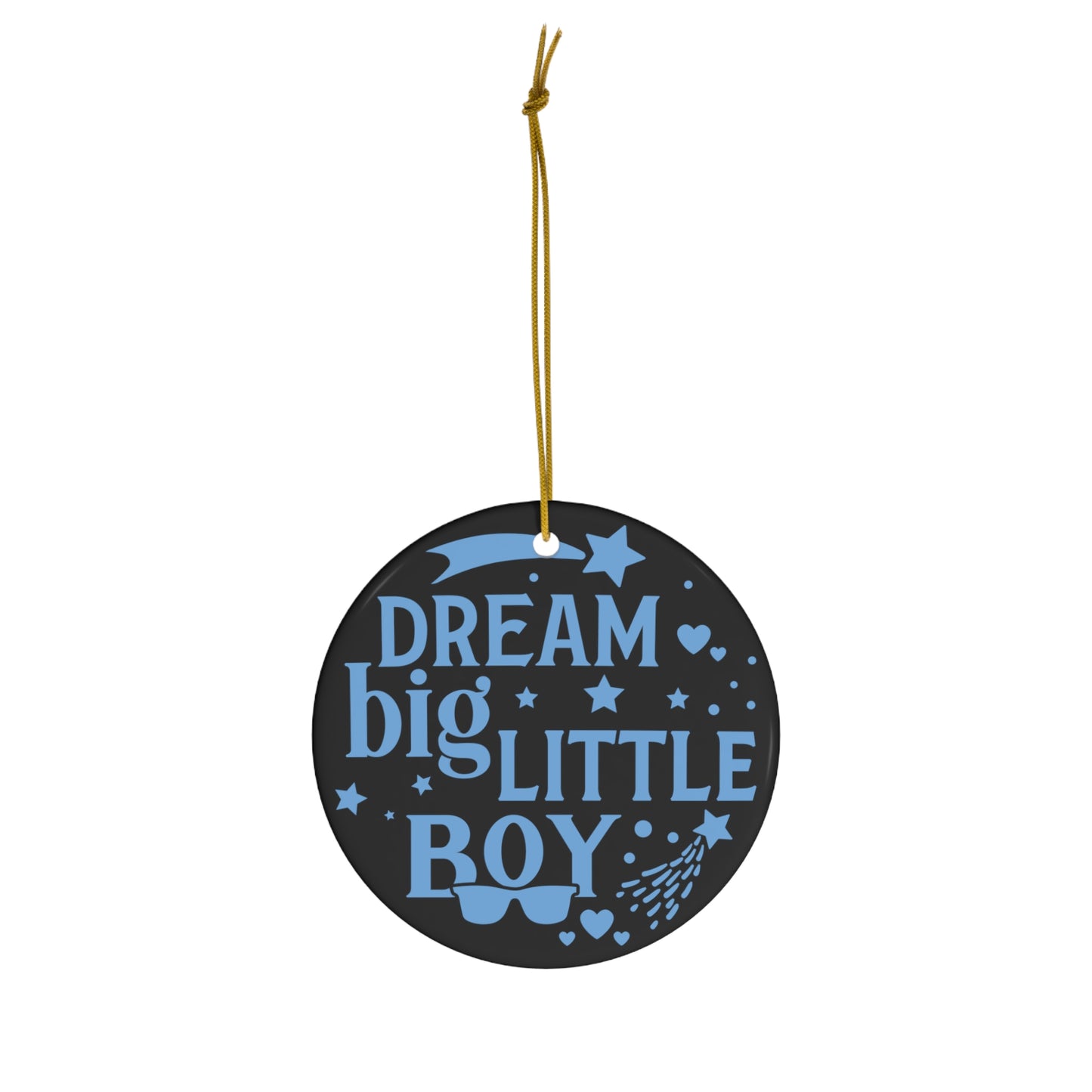 Dream Big Little Boy Christmas Ceramic Ornament