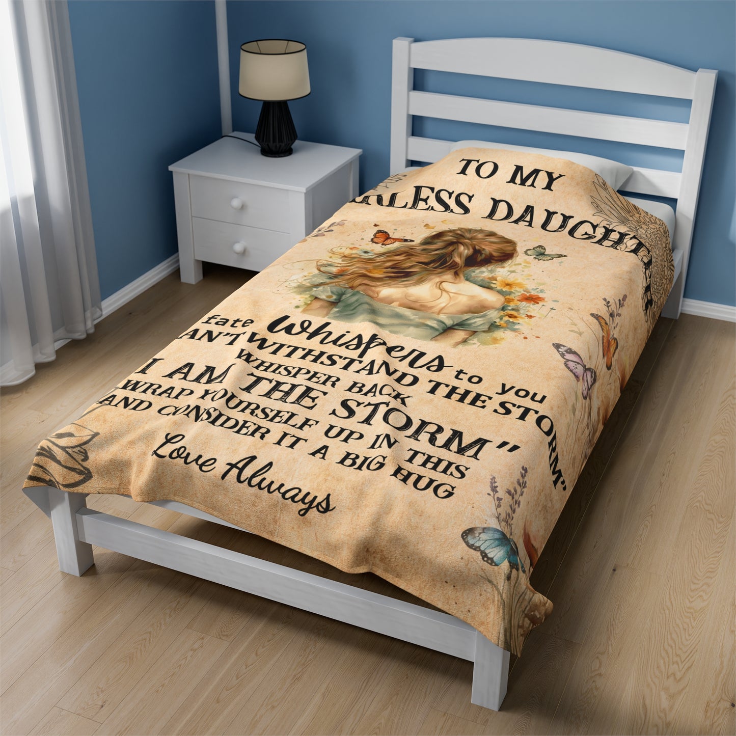 To My Fearless Daughter If Fate Whispers Caucasian Blonde Hair Blanket