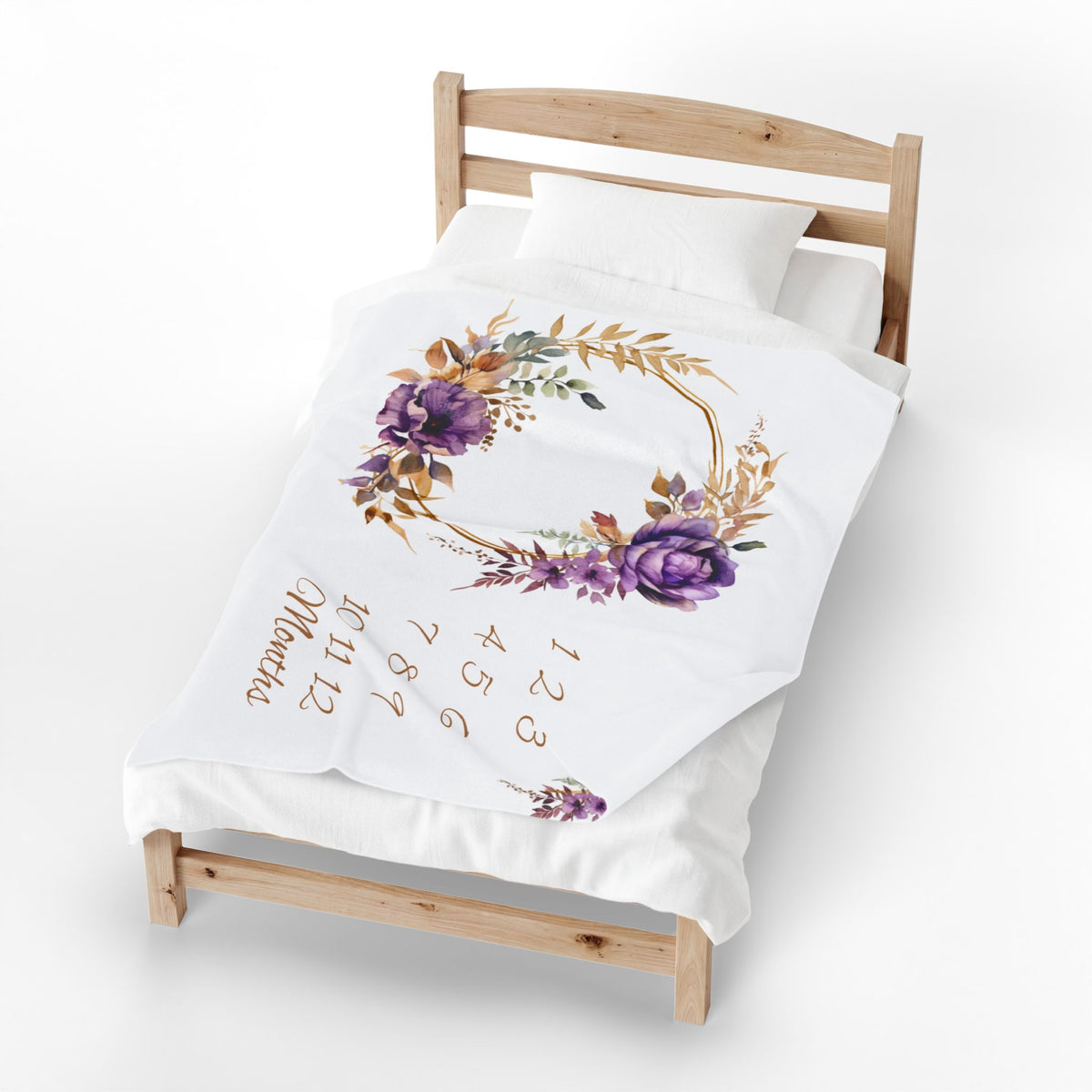 Purple Floral Milestone Blanket