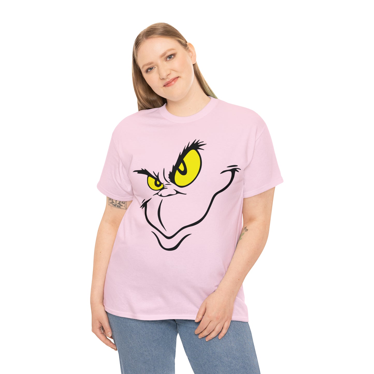 Grinch Face Christmas Short Sleeve Tee