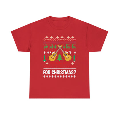 Just How Good Do I Have to be to Get a New Guitar for Christmas Ugly Christmas Sweater Short Sleeve Tee