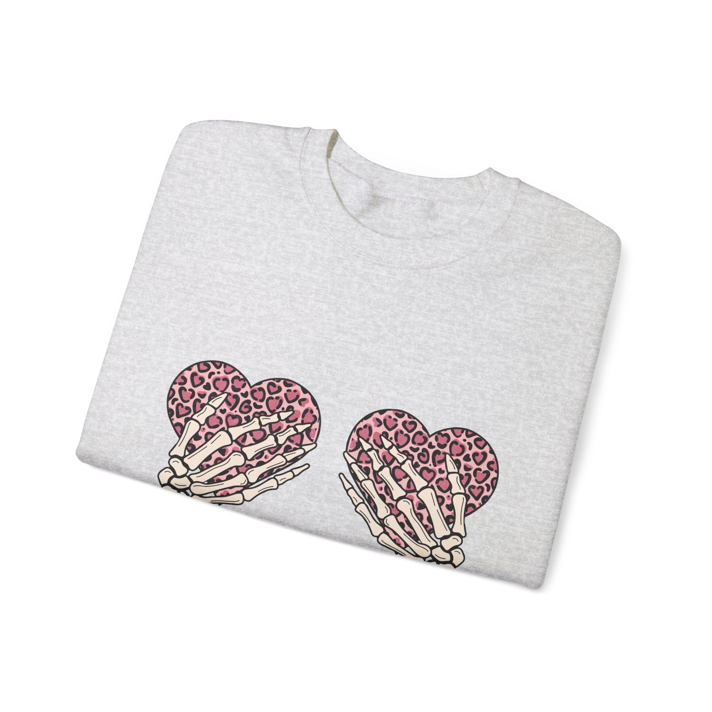 Skeleton Hand on Hearts Valentine Sweatshirt