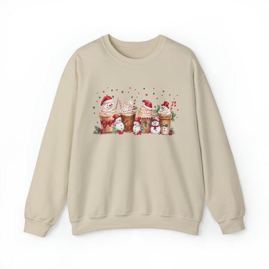 Snowmen Coffee Latte Christmas Sweatshirt