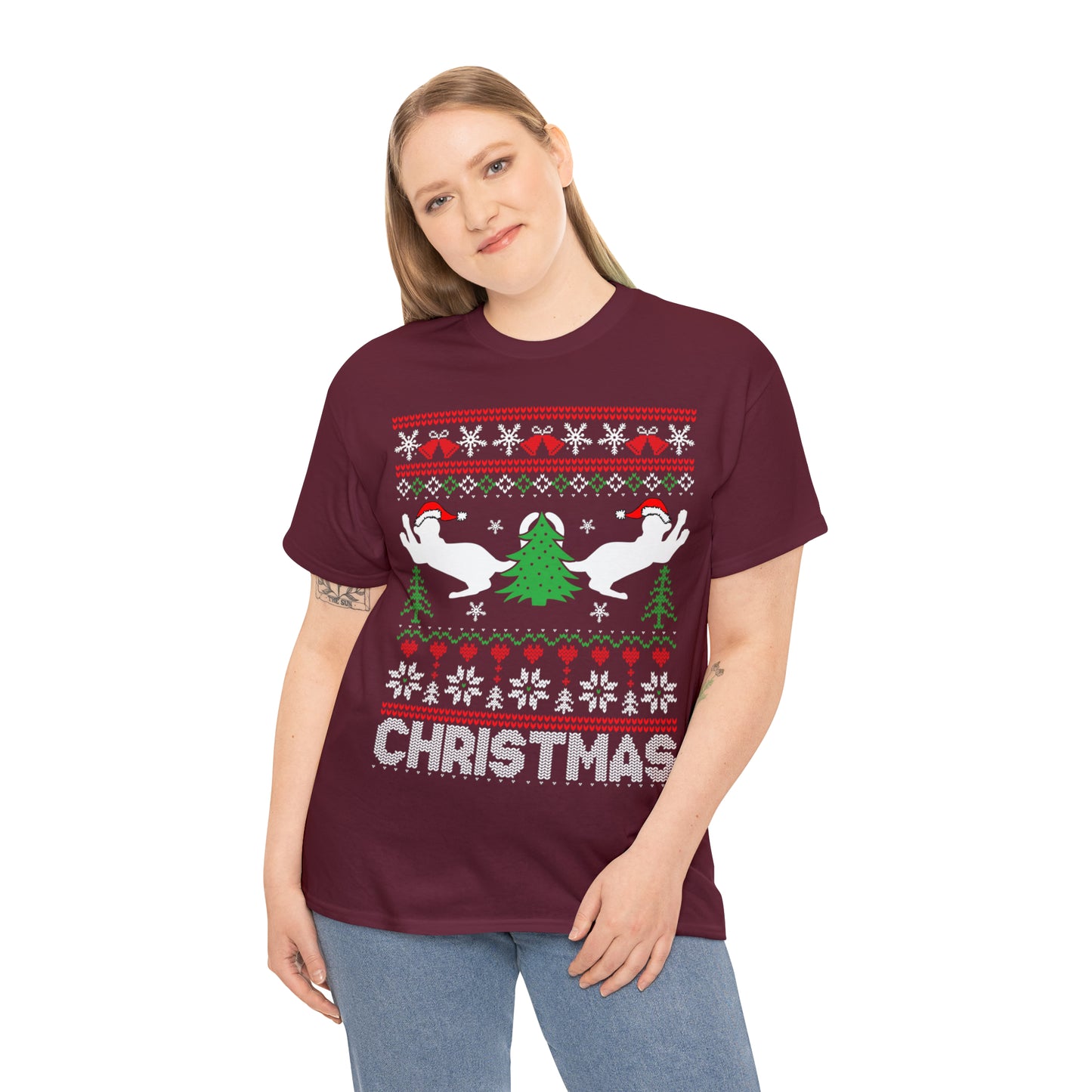Christmas Cats Ugly Sweater Short Sleeve Tee