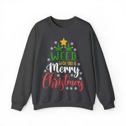 Weed Wish You A Merry Christmas Ugly Sweater Sweatshirt