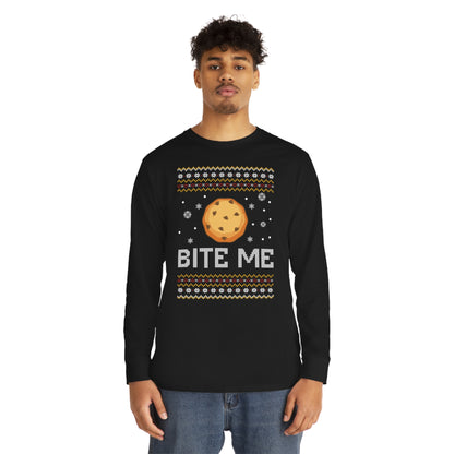 Cookie Bite Me Christmas Ugly Sweater Long Sleeve T-shirt