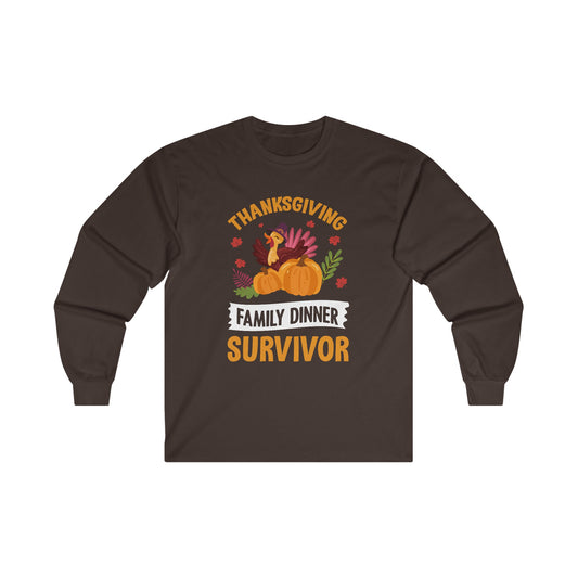 Thanksgiving Family Dinner Survivor Long Sleeve Tee