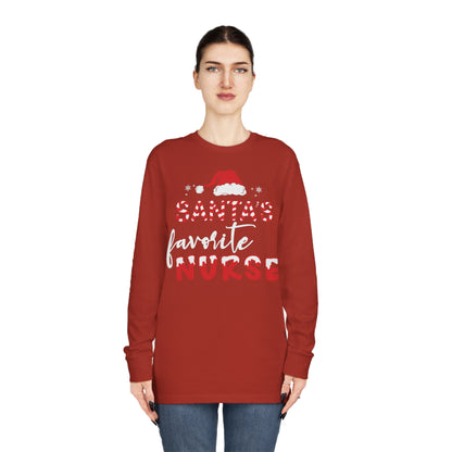 Santa's Favorite Nurse Christmas Long Sleeve Tee