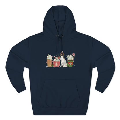 Pointer Dog Latte Christmas Pullover Hoodie