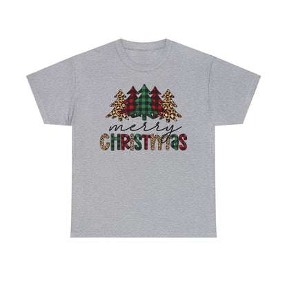 Merry Christmas Plaid Trees Short Sleeve Tee