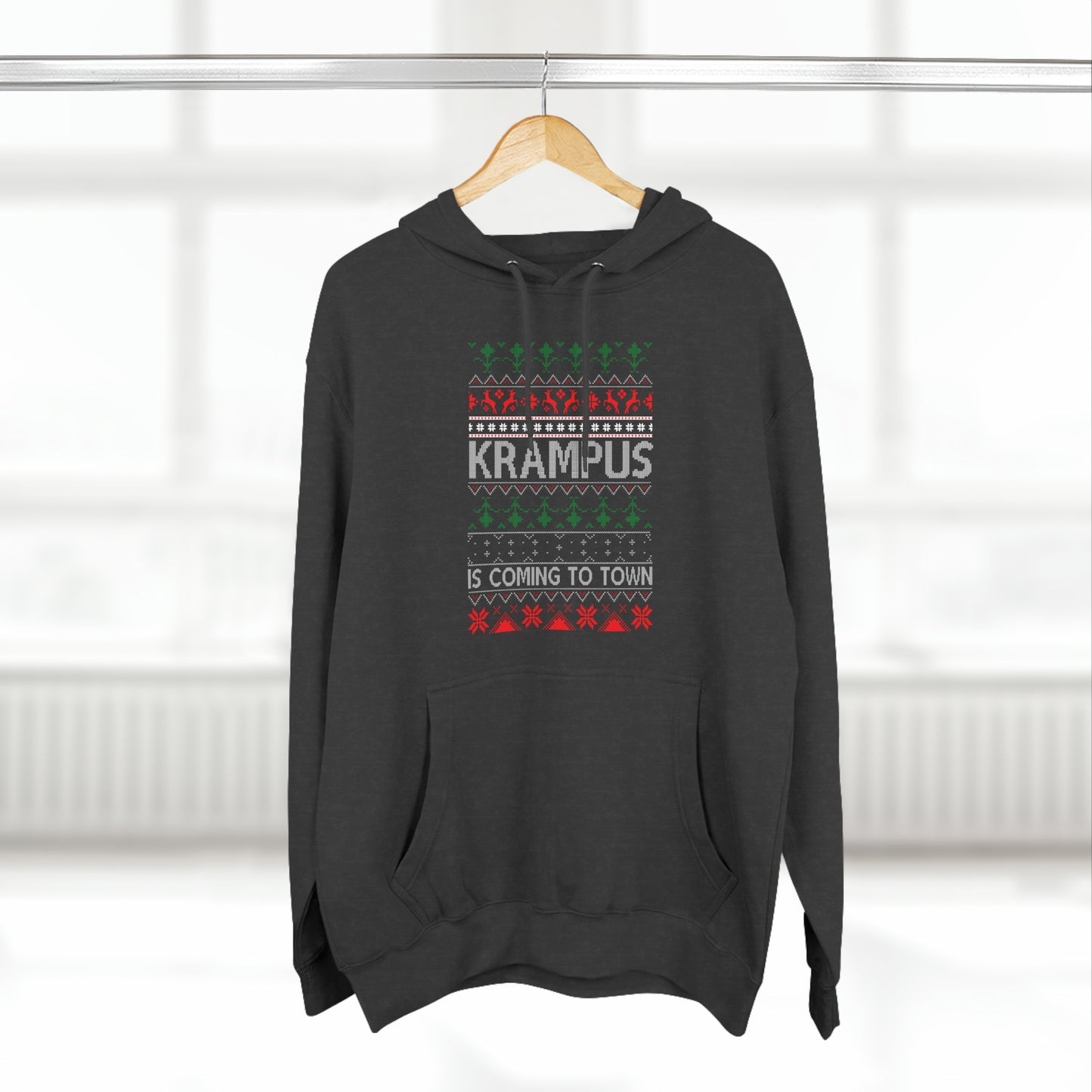 Krampus is Coming to Town Christmas Ugly Sweater Pullover Hoodie