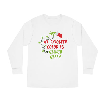 My Favorite Color is Grinch Green Christmas Long Sleeve T-Shirt