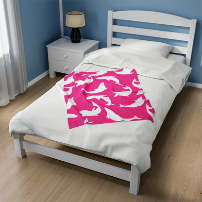 Pink Dolphin Shadows Blanket