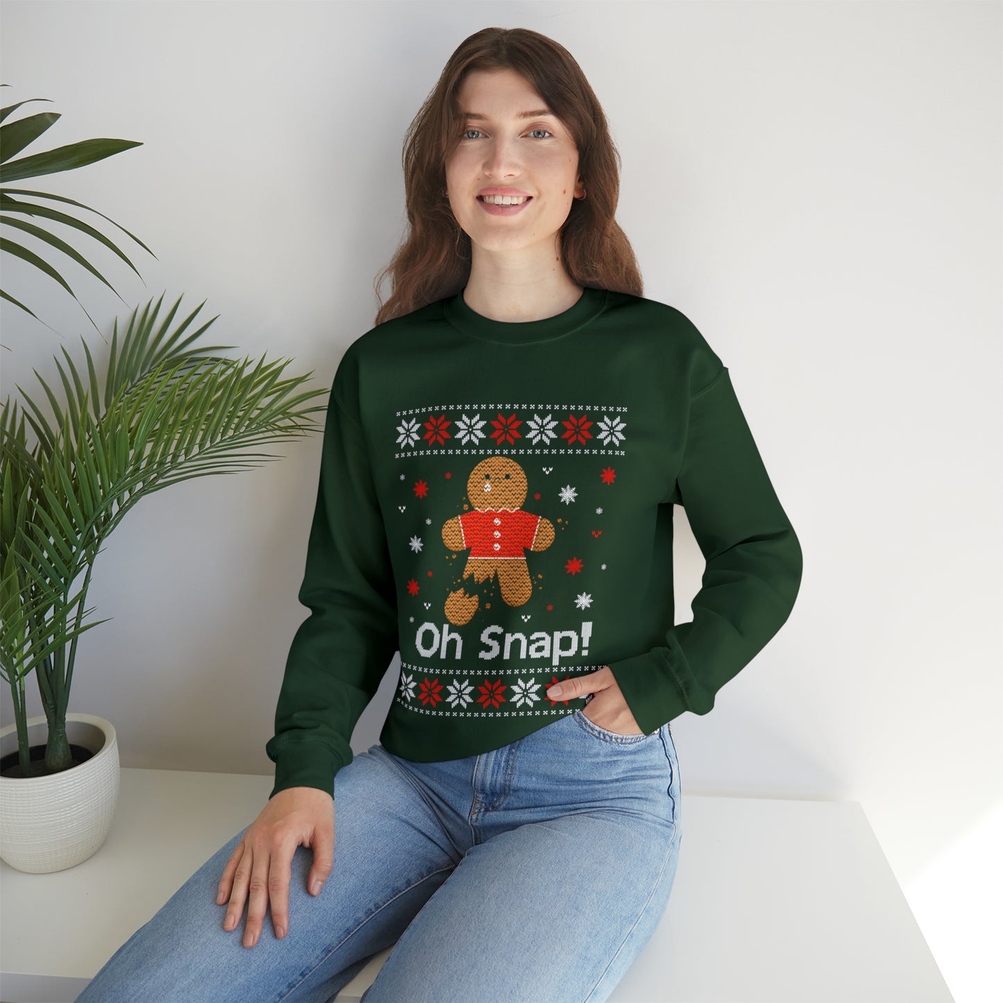 Oh Snap! Gingerbread Man Christmas Ugly Sweater Sweatshirt