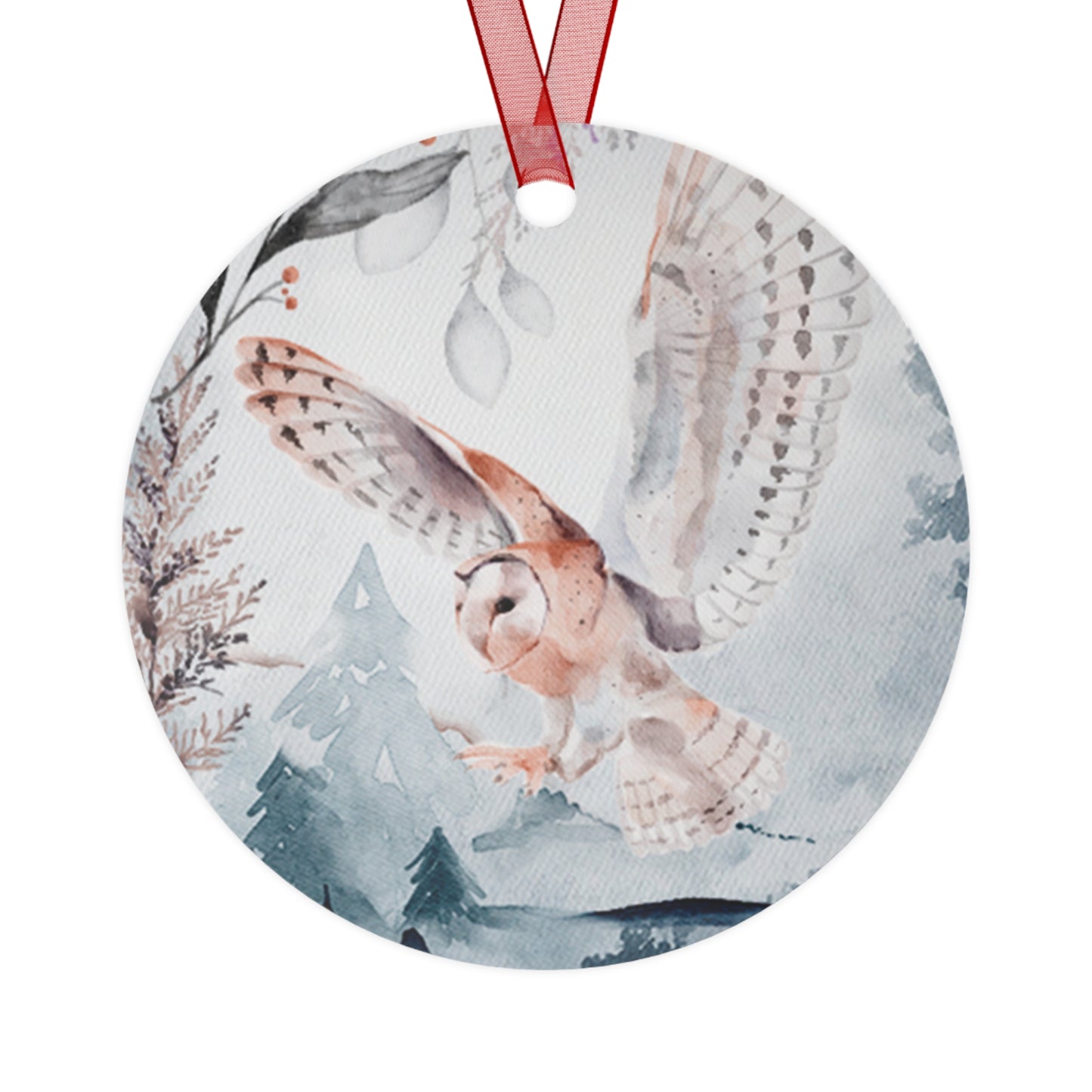 Flying Snowy Owl Ornament