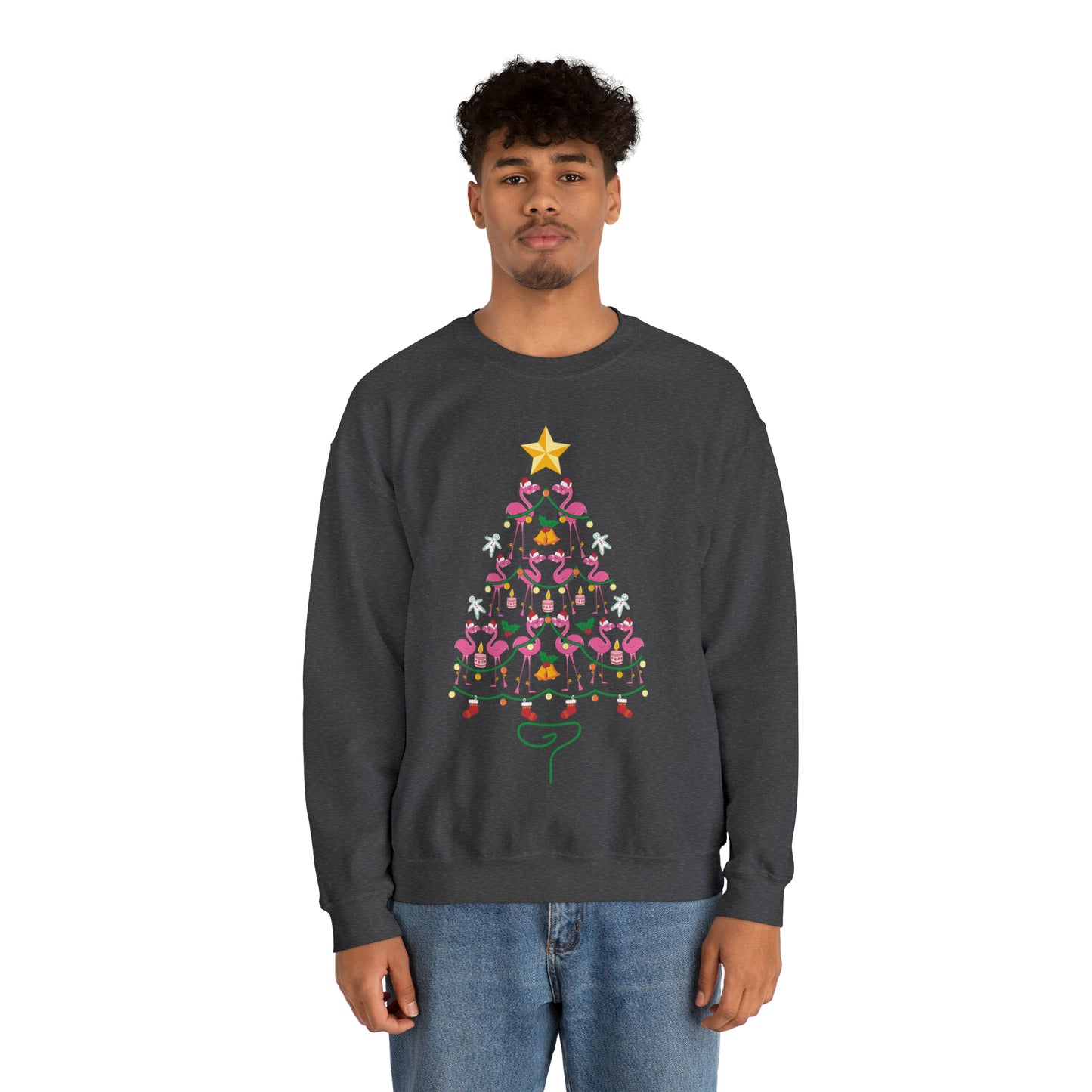 Flamingo Christmas Tree Christmas Sweatshirt