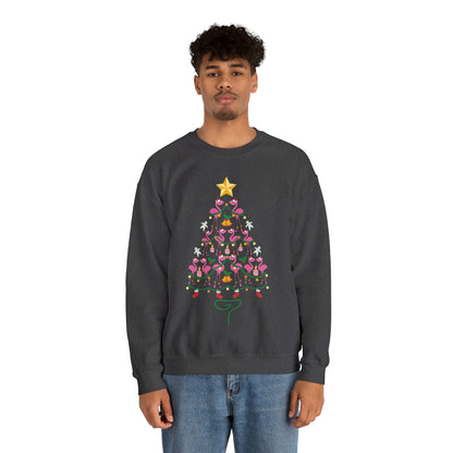 Flamingo Christmas Tree Christmas Sweatshirt