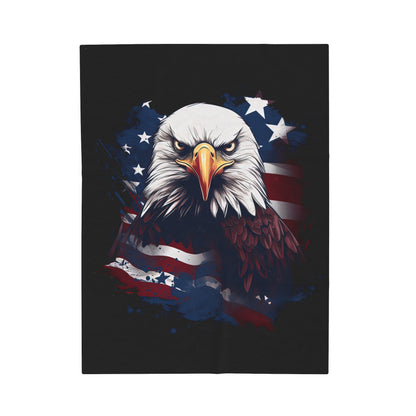 Eagle Head with American Flag Blanket