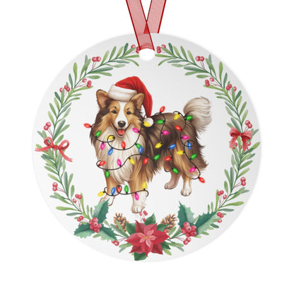 Shetland Sheepdog Dog in Lights Ornament