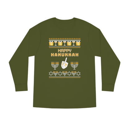 Happy Hanukkah Ugly Christmas Sweater Long Sleeve Tee