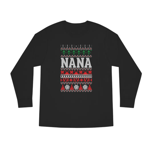 Nana Christmas Ugly Sweater Long Sleeve Tee