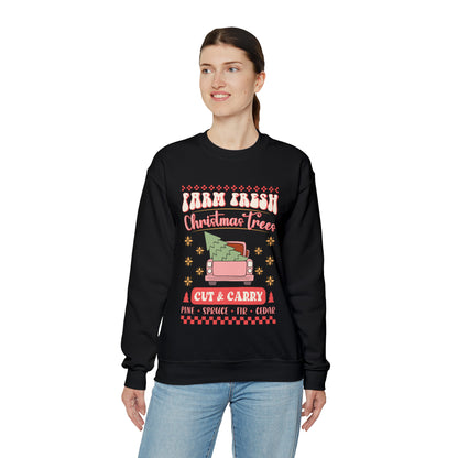 Farm Fresh Christmas Trees Cut And Carry Ugly Sweater  Sweatshirt