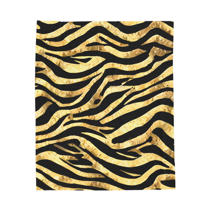 Gold Zebra Print Blanket