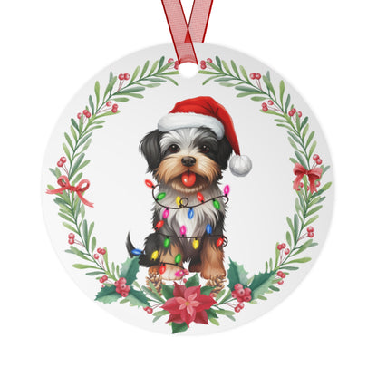 Biewer Terrier Dog in Lights Ornament