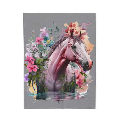 Watercolor Gray and White Horse Blanket