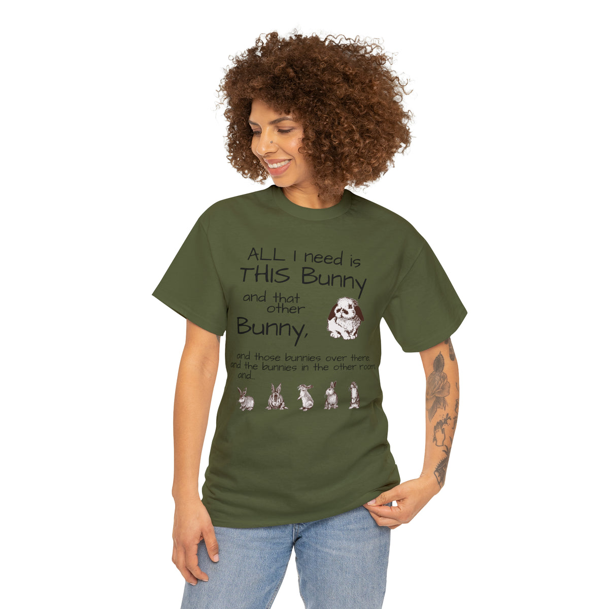 All The Bunnies Rabbit lover Unisex Heavy Cotton Tee