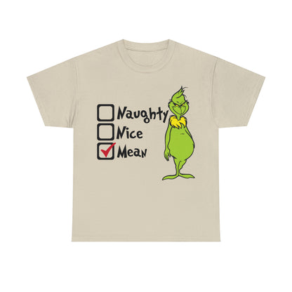 Naughty Nice Mean Grinch Christmas Short Sleeve Tee