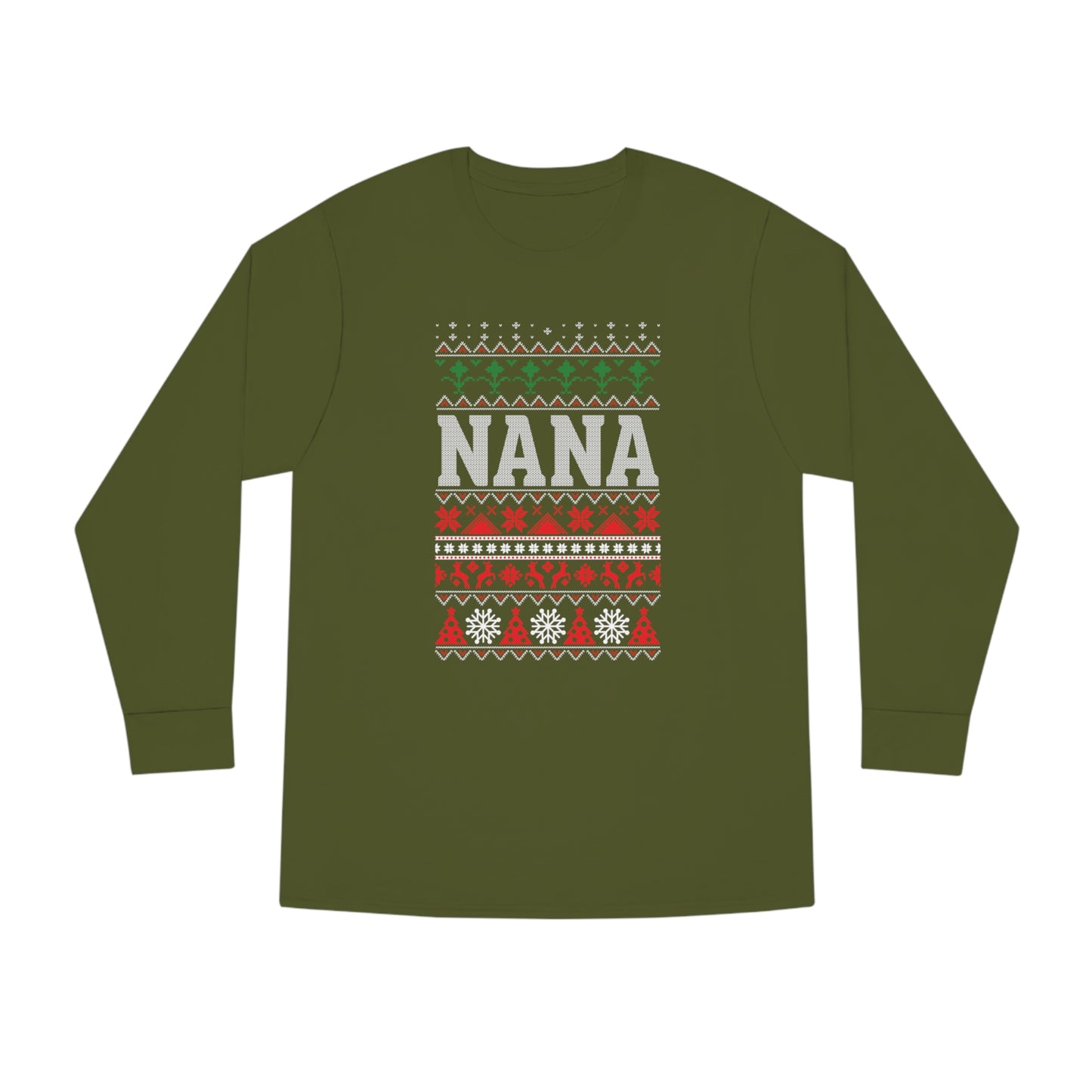Nana Christmas Ugly Sweater Long Sleeve Tee